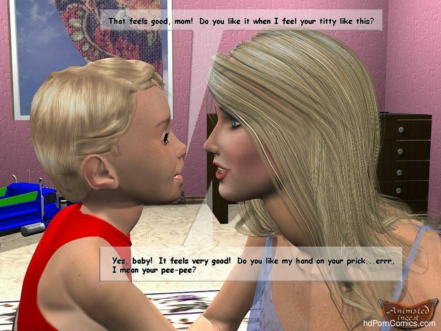 Son discovers his first pollution9 free sex comic